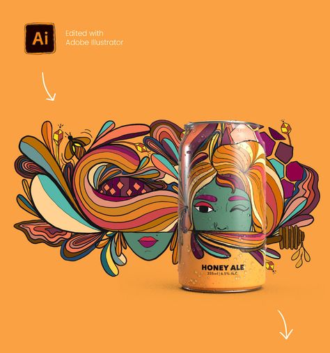 Illustrated Beers Cans - Branding & Packaging Design on Behance Canned Drinks Packaging, Beer Can Illustration, Can Design Packaging, Drink Can Design, Can Packaging Design, Beer Label Illustration, Beer Label Art, Packaging Design Illustration, Beer Branding Design