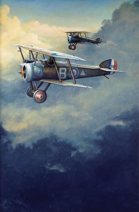 Ww1 Artwork, Ww1 Airplanes, Airplane Painting, Sopwith Camel, Ww1 Aircraft, Old Planes, Ww 1, Aircraft Painting, Vintage Planes