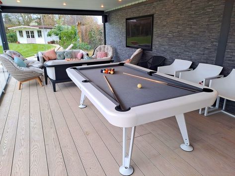 This RS Barcelona Pool Table needed more than one pic... and we just can't stop looking at it 😍😍😍 The RS Barcelona Diagonal American Pool Dining Table has indoor and outdoor models available. Pool Dining Table, American Pool Table, Pool Table Design, Pool Dining, Outdoor Pool Table, Modern Pool Table, Pool Table Dining Table, Modern Pool, Pool Tables