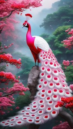 Printed Glass Design For Windows, Kawaii Garden, Lover Anime, Peacock Garden, Red Peacock, Birds Photography Nature, Peacock Images, Dog Water Fountain, Peacock Photos