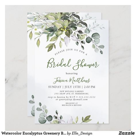 Bridal Shower Invitations Free, Shower Couple, Baby Shower By Mail, Virtual Baby Shower Invitation, Virtual Wedding, Rustic Baby Shower Invitations, Shower By Mail, Bridal Brunch Invitations, Watercolor Eucalyptus