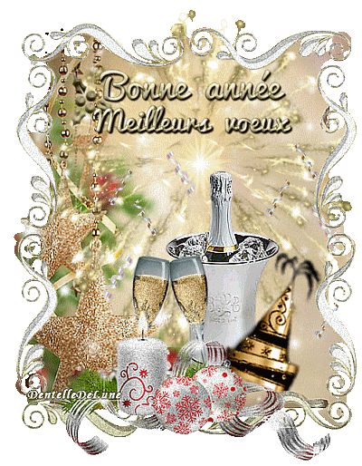 bonne-année-meilleurs-voeux-gif-animé-scintillant-9 - les gifs animés de dentelledelune Happy New Year Background, Happy Friendship Day, St Valentin, Birthday Gif, Happy New Year, Merry Christmas, Gif, Table Decorations, Photo And Video