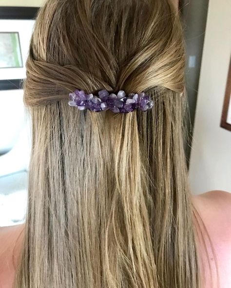 https://www.instagram.com/p/CPytFo5HNgI/?utm_medium=share_sheet Tiger Eye Hair, Amethyst Hair, Lavender Hair Clip, Sparkling Crystal Stone Braided Hair Clips, Purple Hairclips, Butterfly Hair Brooch Lavender, Gemstone Hair Clip, Fairycore Cottagecore, Hair Accessories Bridal