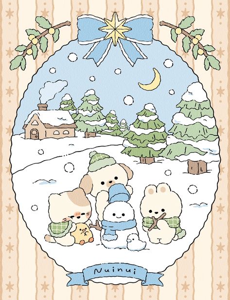 Kawaii Christmas, Cute Christmas Wallpaper, Book Illustration Art, Cute Animal Drawings Kawaii, Cute Doodle Art, Cute Cartoon Drawings, Graphic Design Fun, Cute Patterns Wallpaper, Cute Easy Drawings