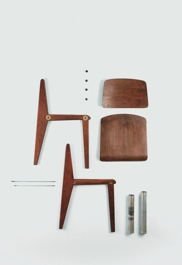 Jean Prouve Prouve Chair, Things Organized Neatly, Chaise Design, Take A Seat, Wooden Chair, Interior Furniture, Objects Design, French Design, Design Furniture