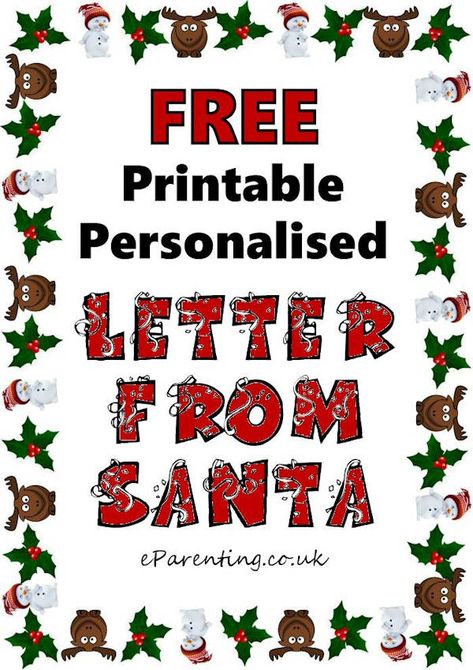 A free printable Letter from Santa template, personalised with your child's name. Create a Santa Letter from this free printable Father Christmas Letter maker. Letters From Santa Printable Free Kids, Free Letter From Santa Printable, Letters From Santa Printable Free, Letter From Santa To Kids Free Printable, Christmas Eve Letter From Santa, Santa Letter Template Free Printable, Santa Stationary, Victoria Christmas, Printable Letter From Santa