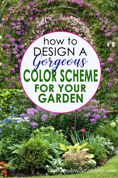 I love these ideas for creating gorgeous garden color schemes. I am updating my backyard landscaping and these tips made choosing the plants so much easier. #fromhousetohome #gardeningtips #gardencolorschemes #gardendesign #gardeningtips Beginners Landscaping, Backyard Garden Layout, Purple Garden, Front Landscaping, Blue Garden, Front Yard Garden, Landscaping Tips, Landscaping Design, White Gardens