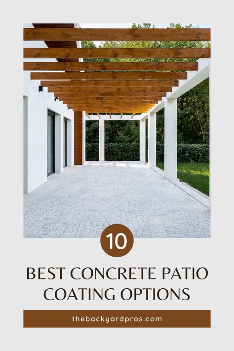 Unleash the Potential of Your Patio with the Top 10 Concrete Coating Marvels! 🌟 Transform your outdoor space into a sanctuary of style and durability. From sleek modern finishes to rustic textures, discover the perfect coating options to elevate your concrete patio. Dive into our curated list and pave the way to a stunning outdoor haven. #ConcretePatio #OutdoorLiving #HomeImprovement Concrete Coatings Patio, Concrete Finishes Outdoor, Aggregate Patio, Concrete Patio Designs, Concrete Finishes, Concrete Coatings, Patio Enclosures, Concrete Finish, Patio Flooring