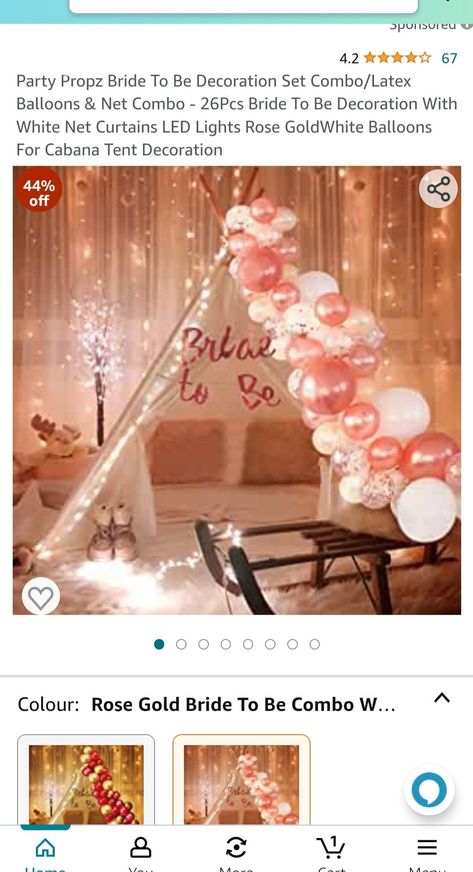 #bridetobe Bride To Be Decoration Ideas At Home, Bride To Be Decoration Ideas, Bride To Be Decorations, Rose Gold Bride, Tent Decorations, Net Curtains, Be Simple, Sister Wedding, Rose Lights