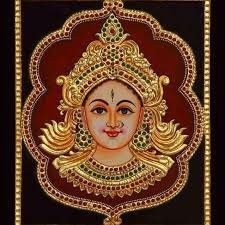 Tanjore Art, Mysore Painting, Indian Traditional Paintings, Tanjore Paintings, Saree Painting, Durga Painting, Kerala Mural Painting, Indian Painting, Tanjore Painting