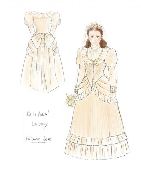 Oklahoma Musical Costumes, Oklahoma Costumes, Theatre Costumes Sketches, Oklahoma The Musical, Mccalls Costume Patterns, Costume Sketches Theatre, Oklahoma Musical, Musical Dress, Rodeo Rider