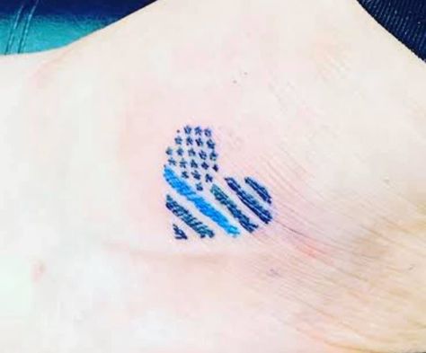 Fireman Wife Tattoo, Blue Line Tattoo For Women, Police Tattoo Ideas Women, Police Wife Tattoo, Law Enforcement Tattoos, Support Tattoo, Police Tattoo, Grandma Tattoos, Twin Tattoos