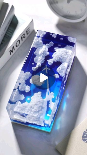 Resin Art Materials, Epoxy Resin Tutorial, Clouds In Resin, Resin Landscape, How To Resin, Resin Box Ideas, Resin Crafts Ideas, Coaster Resin, Epoxy Ideas Diy