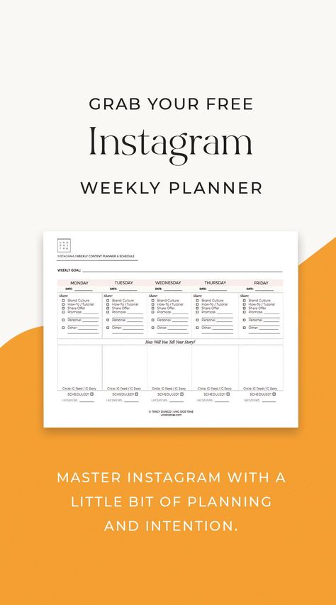 Download the (free) Weekly Content Planner for Instagram | Uno Dos Trae Weekly Content Planner, Entrepreneur Planner, What To Post On Instagram, Something To Post, Content Calendar Template, Snapchat Marketing, To Post On Instagram, Weekly Planner Free Printable, Instagram Schedule