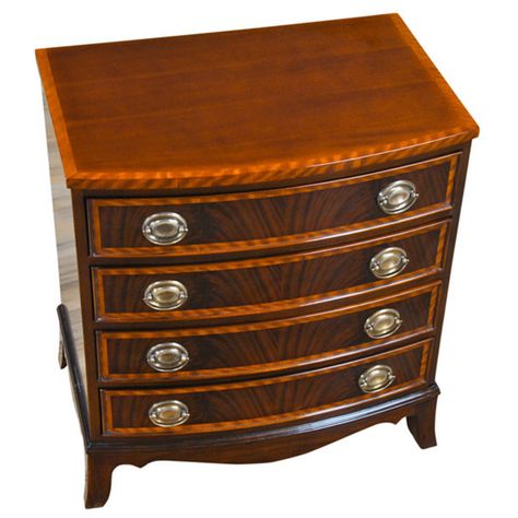 Banded Mahogany Bowfront Chest, Niagara Furniture, Mahogany Mahogany Bedroom Furniture, Traditional Dressers, Chest Of Drawer, Chest Furniture, Bedside Desk, Mahogany Furniture, Accent Chest, Design Salon, Deco Luminaire