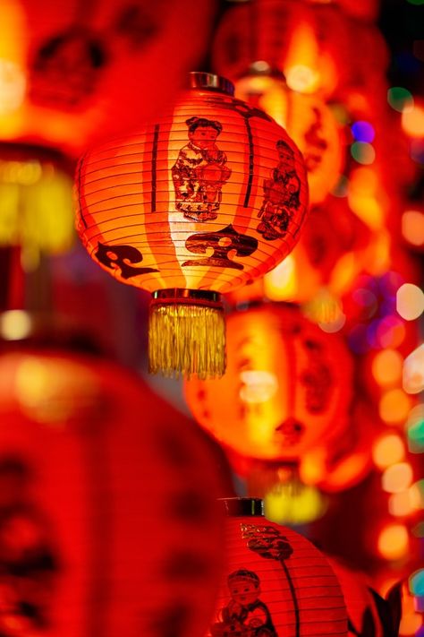 Chinese new year lanterns in chinatown Lantern Festival Aesthetic, Red Lantern Chinese, Ancient China Aesthetic, Lantern Aesthetic, Chinese New Year Wallpaper, Chinese Lantern Festival, Chinese Light, Chinese New Year Background, Tet Holiday