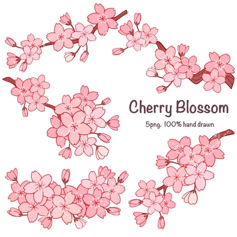 Sailor Moon Background, Sakura Art, Floral Frames, Cherry Blossom Art, Spring Clipart, Characters Inspiration Drawing, Floral Wreaths, Floral Clipart, Creative Drawing