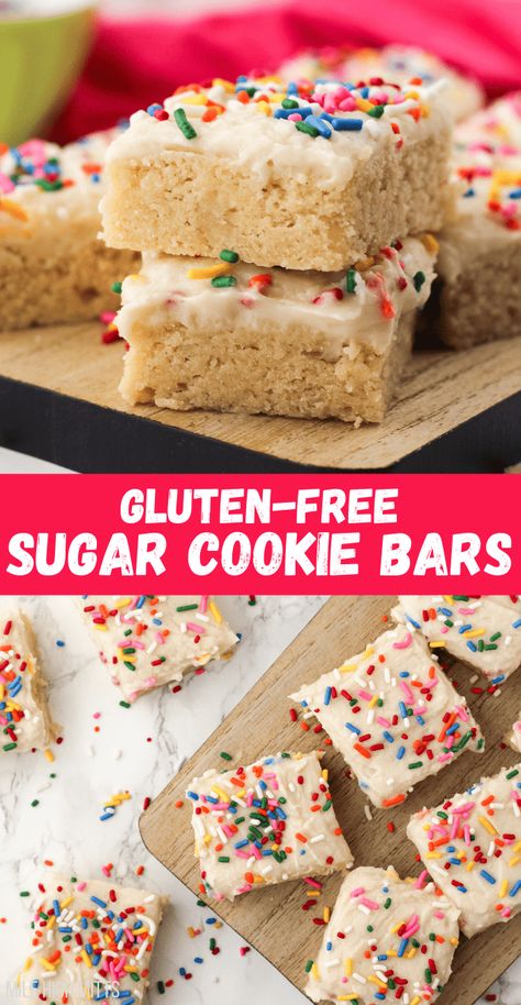 Gluten Free Dessert Bars, Dairy Free Sugar Cookies, Delicious Buttercream Frosting, Gluten Free Cookie Bars, Easy Bars, Sugar Cookie Bar Recipe, Lofthouse Cookies, Gluten Free Bars, Sugar Cookie Cakes