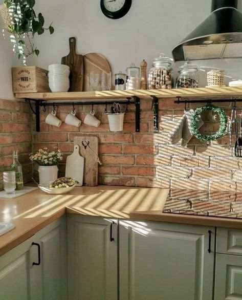 Farmhouse Vibes, Interior Design Per La Casa, Apartment Decoration, Cozy Farmhouse, Unique Kitchen, Cottage Kitchen, Luxury Kitchen, Kitchen Style, Home Decor Kitchen