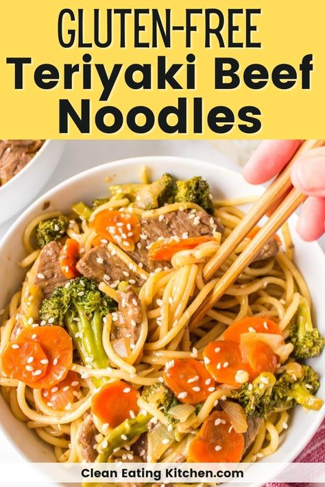 Pat Thai, Clean Eating Diet Recipes, Beef Teriyaki, Real Food Diet, Teriyaki Beef, Allergen Free Recipes, Homemade Teriyaki Sauce, Healthy Meals To Cook, Beef And Noodles