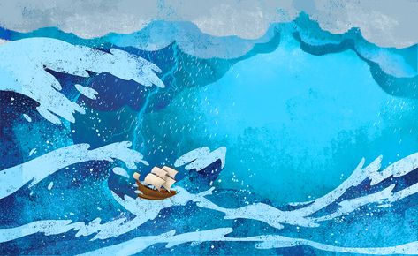 Sea Storm Illustration, Book Illustration Design, Grid Wallpaper, Gold Wallpaper Background, Sea Illustration, Wave Illustration, Bg Design, Water Patterns, Picture Books Illustration