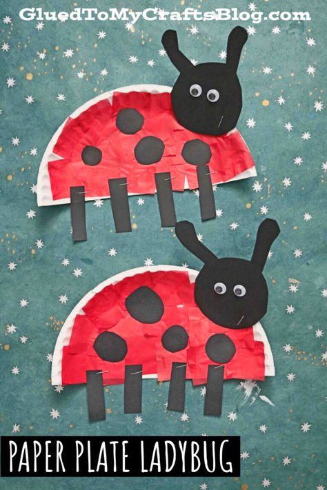 Paper Plate Ladybug - Kid Craft Idea For Spring Insects Crafts, Ladybugs Preschool, Ladybug Craft, Prek Crafts, Wall Hanging Ideas, Preschool Art Projects, Insect Crafts, Butterfly Room, Art Activities For Toddlers