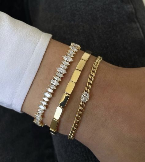 Anita Ko Jewelry, Cuban Link Bracelet, Cuban Bracelet, Anita Ko, Wrist Jewelry, Jewelry Accessories Ideas, Gold Jewellery Design Necklaces, Step Cut, Classy Jewelry