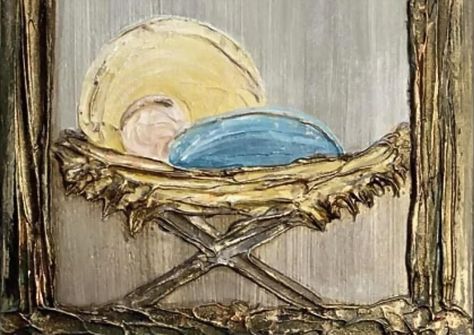 Manger on wood, Heavy Texture Painting 6"x10", hand painted Specify color preferences in "notes" when ordering. Compound Art, Acrylic Painting Diy, Aged Wood, Christmas Church, Wood Projects That Sell, Christmas Thank You, Texture Paint, Plaster Art, Canvas Painting Diy