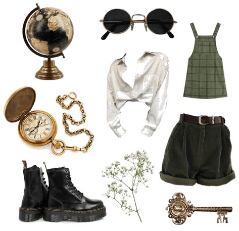 Green Academia Aesthetic Outfit, Dark Outfit Ideas, Green Academia Outfit, Green And Gold Outfit, Light Academia Outfit, Dark Outfit, Outfit Summer Casual, Green Academia, Academia Aesthetic Outfit