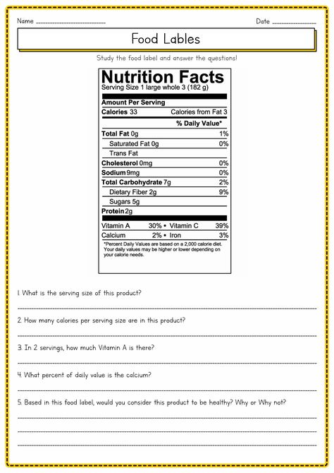 Food Label Activities Student, Agriculture Worksheets, Conversational Topics, Nutrition Worksheets, Study Skills Activities, Class Labels, Life Skills Curriculum, Healthy And Unhealthy Food, Classroom Helpers