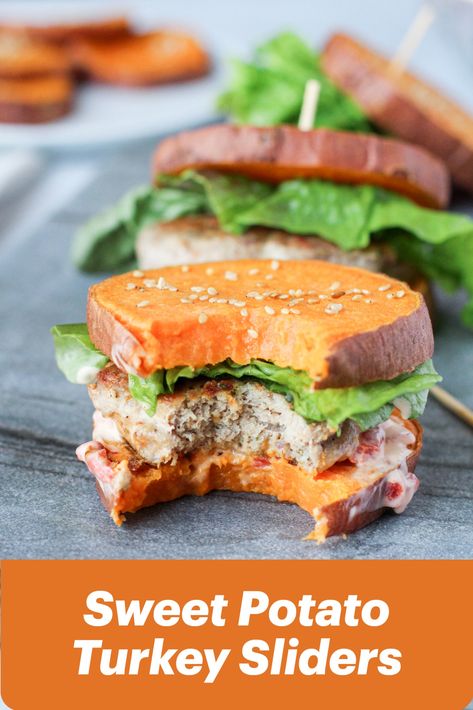 Endomorph Meal Plan, Rp Recipes, Sweet Potato Bun, Sweet Potato Sliders, Potato Bun, Sweet Potato Buns, Turkey Sliders, Healthy Lunch Meal Prep, Mini Burgers