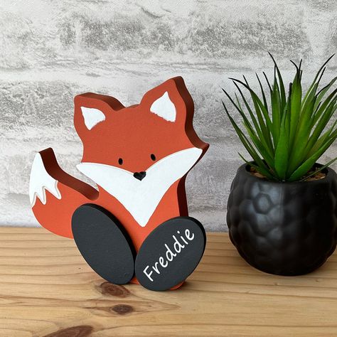 Woodland Themed Bedroom, Wooden Fox, Fox Nursery Decor, Nursery Decor Woodland, Fox Nursery, Fox Gift, Themed Bedroom, First Birthday Gifts, Bedroom Nursery