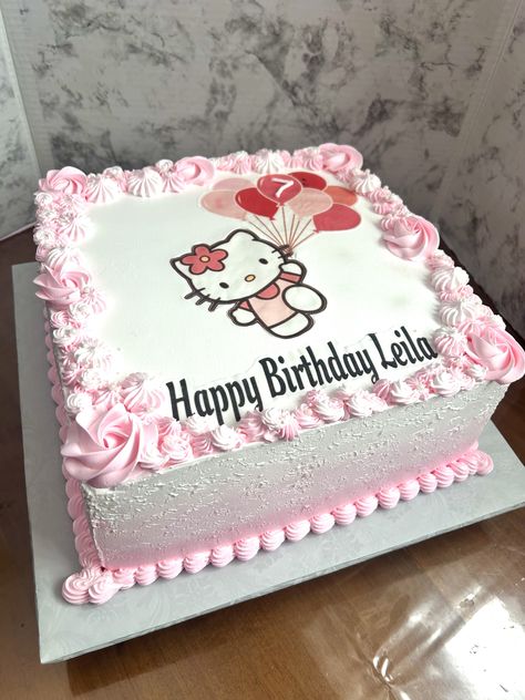 Hello Kitty Cake Ideas Simple, Kitty Cake Ideas, Hello Kitty Cake Ideas, Cake Ideas Simple, Pastel Hello Kitty, Birthday Party Goodie Bags, Hello Kitty Birthday Cake, Kitty Cake, Birthday Inspo