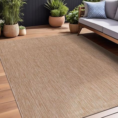 Amazon.com: Beverly Rug Indoor Outdoor Rug 5x7, Washable Outside Carpet for Patio, Deck, Porch, Solid Modern Area Rug, Water Resistant, Jute Beige : Patio, Lawn & Garden Beige Patio, Outside Carpet, Deck Porch, Porch Rug, Rug 8x10, Indoor Outdoor Rug, Modern Area Rug, Bohemian Area Rugs, Farmhouse Rugs