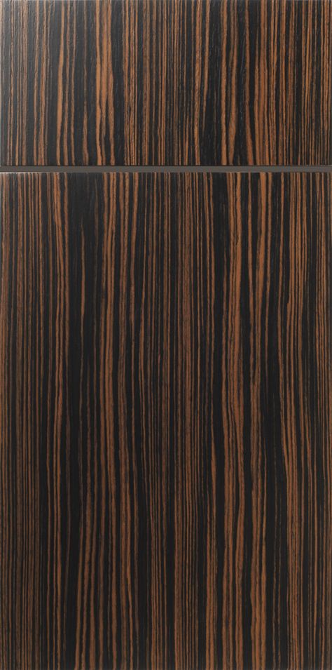 Montgomery S661 Design with Straight Grain Macassar Ebony Reconstituted Veneer - Contemporary Slab Style Cabinet Door - http://www.walzcraft.com/product/montgomery-s661-contemporary-door/ Ebony Kitchen Cabinets, Slab Cabinet Doors, Cabinet Door Designs, Macassar Ebony, Contemporary Door, Door Designs, Zebra Wood, Minimalism Interior, Cabinet Styles