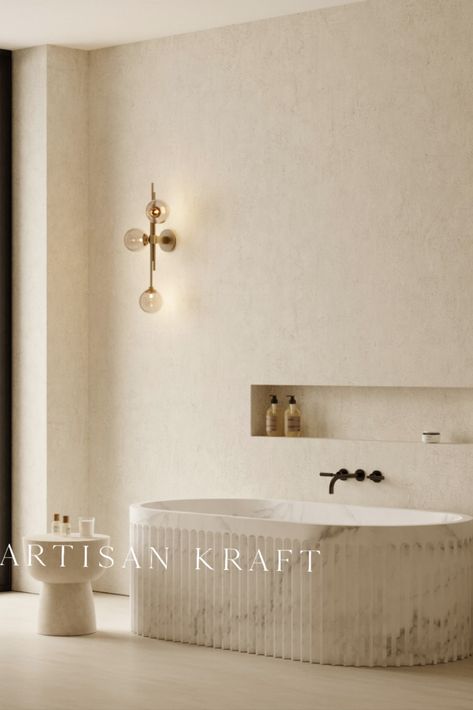 Fluted Stone Marble Bathtub Italian Arabescato marble Fluted Tub, Fluted Bathtub, Marble Bathtubs, Fluted Stone, Fluted Marble, Marble Tub, Marble Bathtub, Bathroom Design Small Modern, Bathroom Furniture Modern