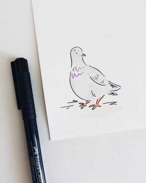 Quick pigeon doodle ✏️ #pigeon #doodle #doodlesofinstagram #doodlesketch #sketchbook #sketch #illustration #illustrator… Pigeon Cartoon Drawing, Tattoo Pigeon, Cute Pigeon Drawing, Pigeon Sketch, Pigeon Doodles, Pigeon Drawing, Pigeon Illustration, Baby Pigeon, Pigeon Books