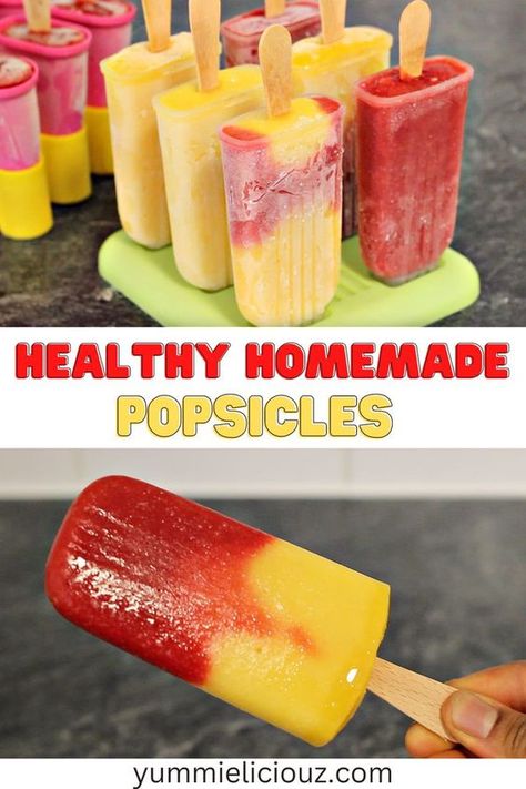 Homemade Fruit Bars Frozen, Thrill Popsicle Recipe, Frozen Fruit Pops, Homemade Fruit Popsicles Healthy, Frozen Fruit Bars Homemade, Fresh Fruit Popsicles Recipes, How To Make Fruit Popsicles, Frozen Fruit Popsicles Recipes, Sorbet Popsicles