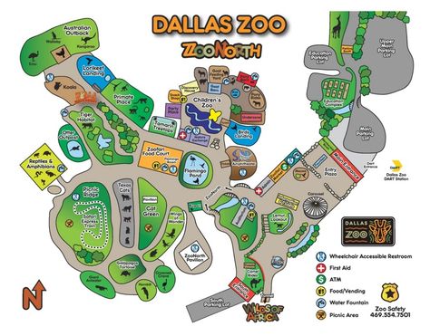 Dallas Zoo map Dallas Map, Tiger Habitat, Zoo Map, Indianapolis Zoo, Fort Worth Zoo, Dallas Zoo, Visit Dallas, Zoo Architecture, Zoo Lights