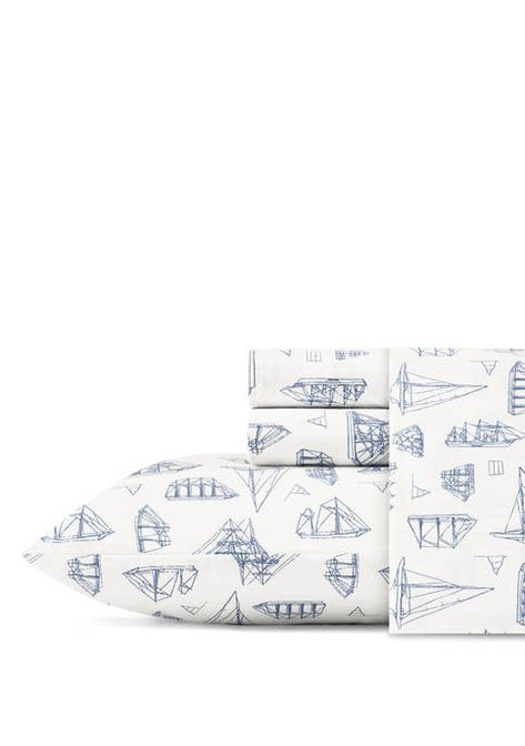 Nautica Whitewood Cotton Sheet Set Bedding 2023, House In Maine, Twin Xl Sheets, Baby Boy Bedroom, Beach Place, Sailboat Print, Boat Print, Boy Bedroom Design, Beachy Boho