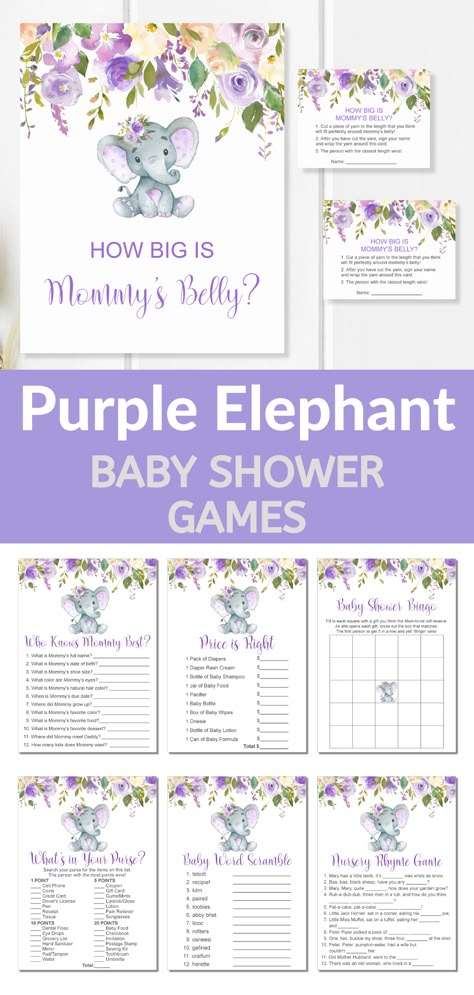 Elephant Baby Shower Theme Girl Purple, Elephant Baby Girl Shower Theme, Purple Themed Baby Shower Ideas, Girl Elephant Baby Shower Ideas, Purple Elephant Baby Shower Theme, Baby Shower Elephant Theme Girl, Lilac Baby Shower Ideas, Lavender Baby Shower Ideas, Purple Baby Shower Ideas