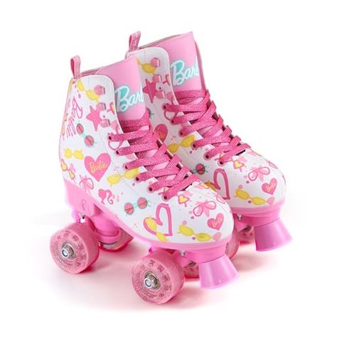 Barbie Roller Skates, Toddler Roller Skates, Pink Wheels, Girls Roller Skates, Kids Roller Skates, Barbie Kids, Foams Shoes, Riding Toys, Inline Skating