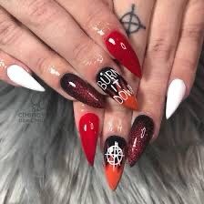 Wwe superstar Seth Rollins nail art Wwe Nails, Rose Nail Art, French Nail Art, Cute Acrylic Nail Designs, Rose Nails, Creative Makeup Looks, Seth Rollins, Dream Nails, Cute Acrylic Nails