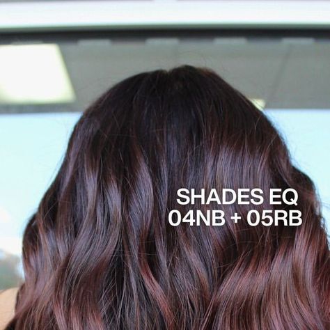 Redken on Instagram: "Looking for a classic with some kick? We suggest Cherry Cola 🍒🥤  @beardedbeautyhair makes use of their client’s grown out balayage to add rich, red-violet tones to h their base.   A concern many stylists have taking their previously lightened clients darker: the hair lacking depth and lustre. This formula creates ribbons of dimension with that iconic #ShadesEQ shine ✨ Swipe to see the before.  The #RedkenRecipe: 🩷 Zone 1: Shades EQ 04NB (2/3) + 05RB (1/3) 🩷 Zones 2 + 3: Shades EQ 05RV + 05RB (equal parts)  #CherryCola #CherryColaHair" Cherry Cola Redken Formula, Shades Eq Cherry Cola, Grown Out Balayage, Shades Formulas, Redken Formulas, Redken Color Gels, Cherry Cola Hair, Women's Haircuts, Work Hair