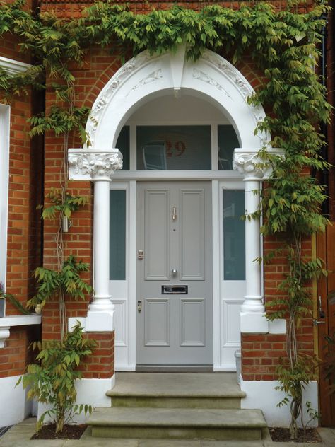 Front Doors - London - by The London Door Company Exterior Doors With Sidelights, Country Front Door, Victorian Front Door, Victorian Front Doors, Cottage Front Doors, Front Door Styles, Red Front Door, Front Door Makeover, Door Colors