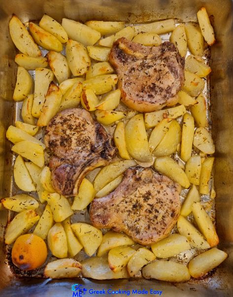 Greek Pork Chops, Greek Pork, Pork Chops And Applesauce, Mustard Pork Chops, Baked Pork Chops Oven, Pork Chops And Potatoes, Apple Pork Chops, Pork Chop Recipes Baked, Chop Recipes