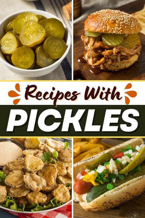 These recipes with pickles are as good as it gets! From sandwiches to salads to dips and pizza, pickles are a wonderful addition to so many dishes. Sandwich Pickles Recipe, Dishes With Pickles, Recipes With Pickles In It, Sandwiches With Pickles, Food With Pickles, Things To Eat With Pickles, Recipes With Pickles In Them, What To Make With Pickles, Pickle Side Dishes