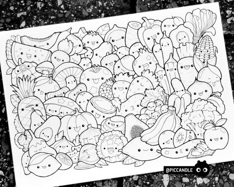 Pic Candle on Twitter: "#inktober Day 5 - Fruits and Vegetables #inktober2016 #doodle #coloringpage https://t.co/1mMvxKOmPd" Pic Candle Doodle, Doodle Coloring Page, Doodle Monster, Pic Candle, Free Doodles, Doddle Art, Fruit And Veggies, Doodle Art Drawing, Doodle Inspiration