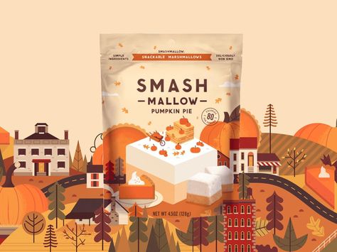 Fall Everything, Everything Pumpkin, Pumpkin Cravings, Spices Packaging, Pumpkin Illustration, Happy Farm, Type Inspiration, Cake Packaging, Autumn Illustration