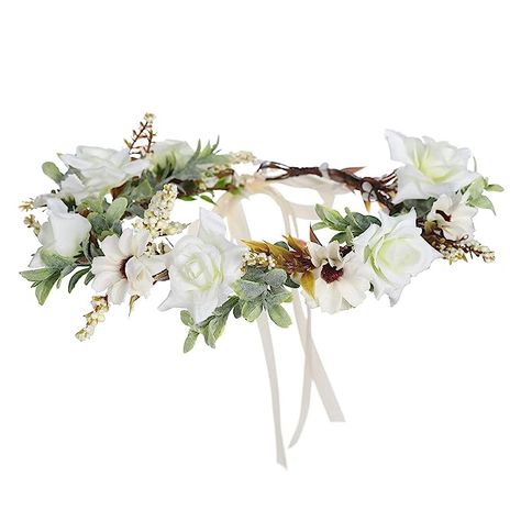 click to shop the look Leaves Crown, Boho Bridal Headband, White Flower Crown, Hair Garland, Flower Headdress, Leaf Crown, Birthday Headband, Flower Headbands, Flower Crown Headband